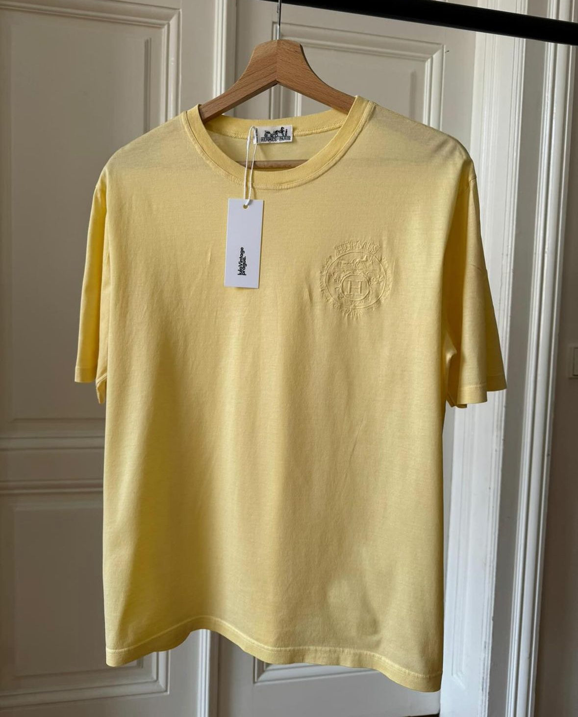 Hermès butter yellow tee with logo