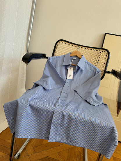 Short sleeve stripped oversize shirt